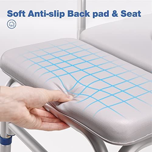 Transfer Bench with Commode 500 Lbs, Combination Padded Transfer Bench