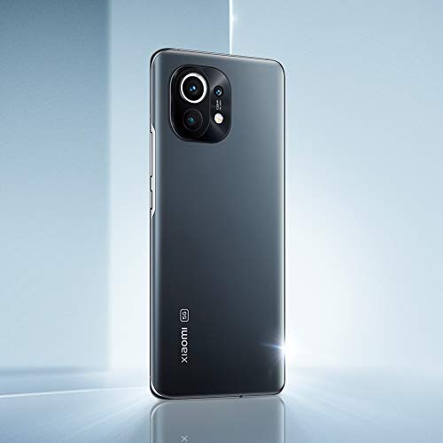 小米 Mi 11 5G - 智能手机 8GB+256GB,6.8英寸 WQHD+ AMOLED 四弧形点显示屏,Snapdragon 88,108MP + 13MP + 5MP 三重摄像头,46000mAh,午夜灰(官方版) + 2年小米保修)