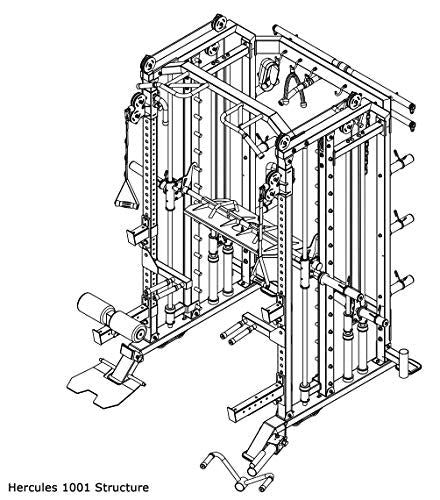 MiM USA Hercules 1001, Commercial Smith, Functional Trainer, Power Cage, Leg Press, Dip Chin Station, Jammer Arms, Adj. Weight Bench