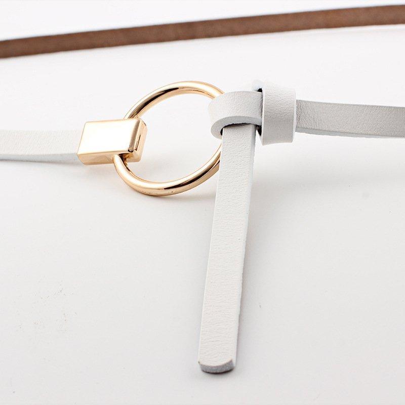 Women Casual Plain Split Leather Belt