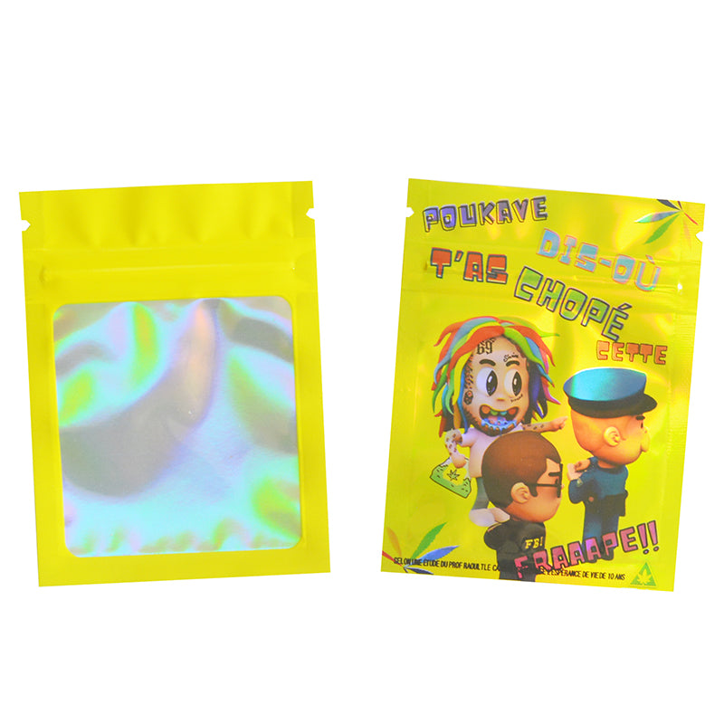 7x9cm 1g Printed Bags Laser Holographic Zip Lock Bags