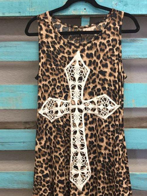 Brown Crew Neck A-Line Casual Cotton Shirts & Tops