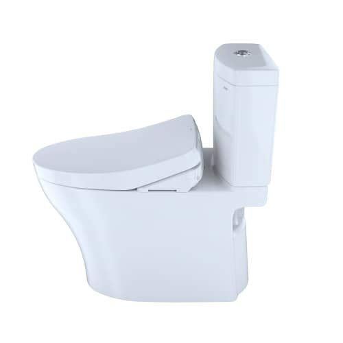 TOTO MW4463056CEMG#01 WASHLET+ Aquia IV Two-Piece Elongated Dual Flush 1.28 and 0.8 GPF Toiletwith S550e Electric Bidet Seat, Cotton White