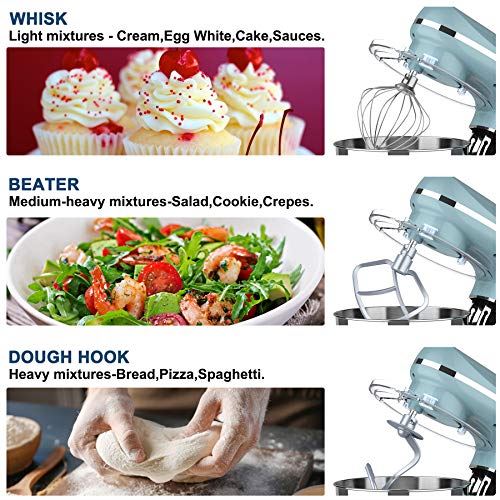 Kitchen Electric Mixer with Stainless Steel Bowl, Dough Hook, Whisk, Beater
