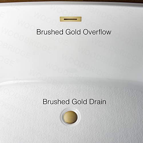 BTA1513-BG-Drain &O+ Pillow Bathtub, Brushed Gold