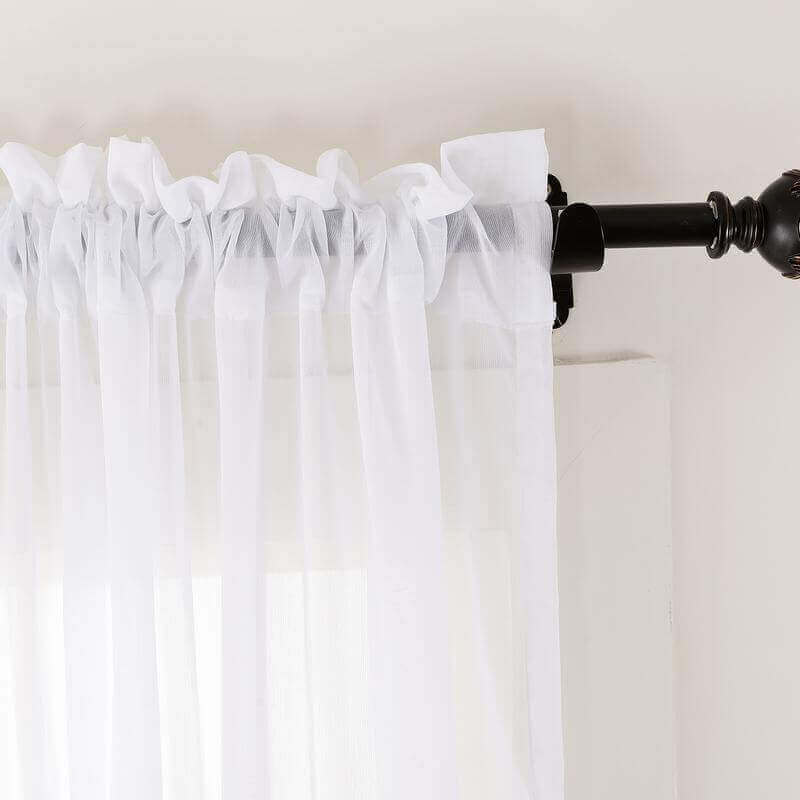 3 Inches Rod Pocket Gradient Ombre Sheer Curtain with 1 Inch Flange Tulle Gradual Sheer Drape HANNA
