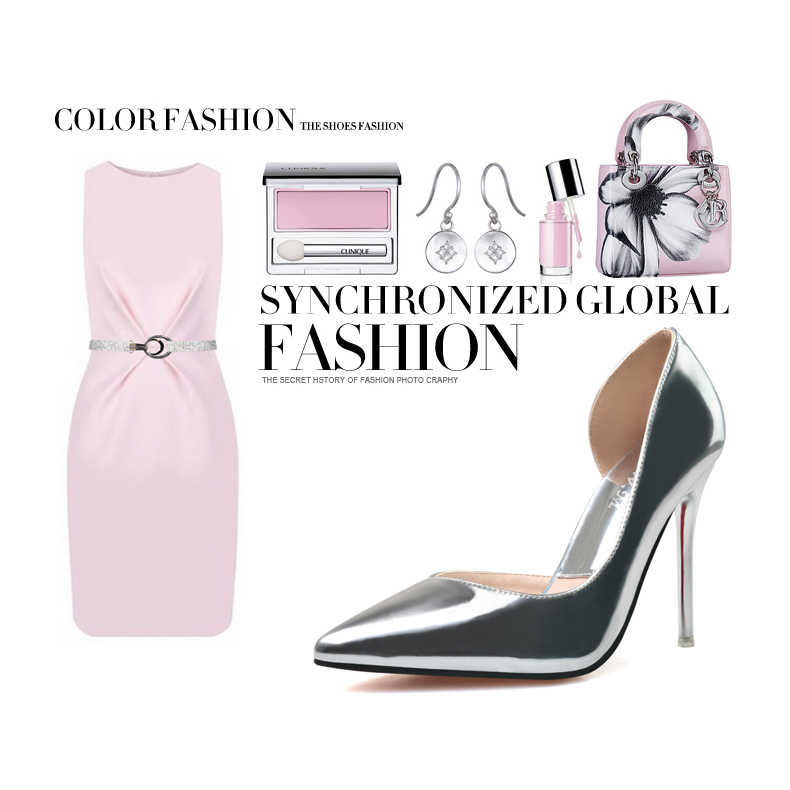 10CM Patent leather Metal Hollow Sidecut High Stiletto Dress Wedding Party Elegant Heeled Sandals