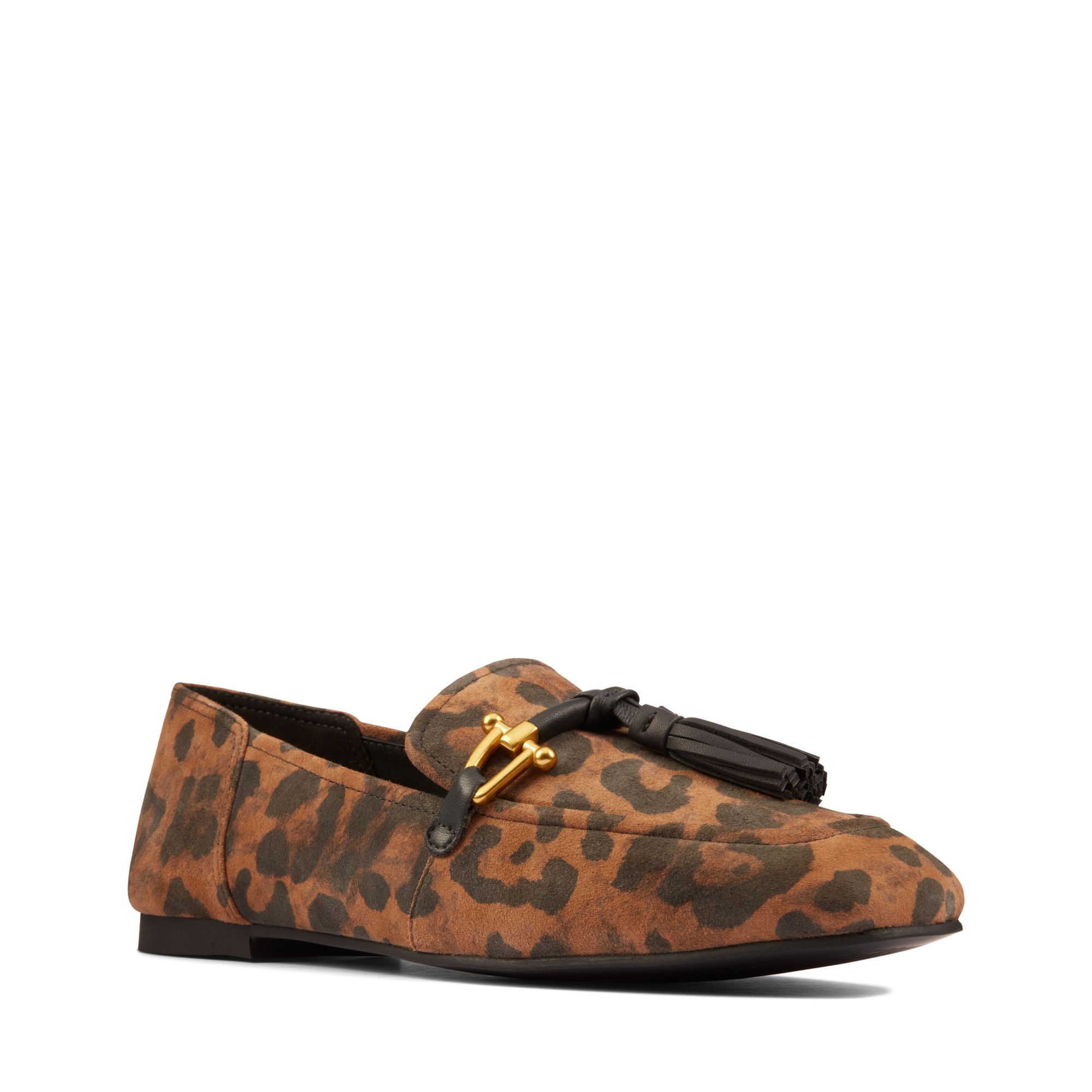 Women Pure 2 Tassel Leopard Suede