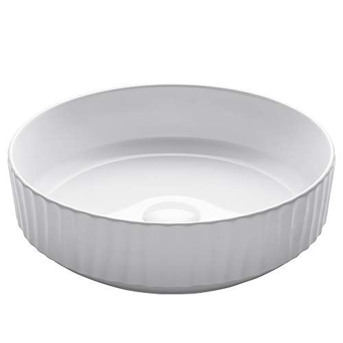 Ceramic Above counter Round Bathroom Sink, 15.75 x 15.75 x 4.75 inches