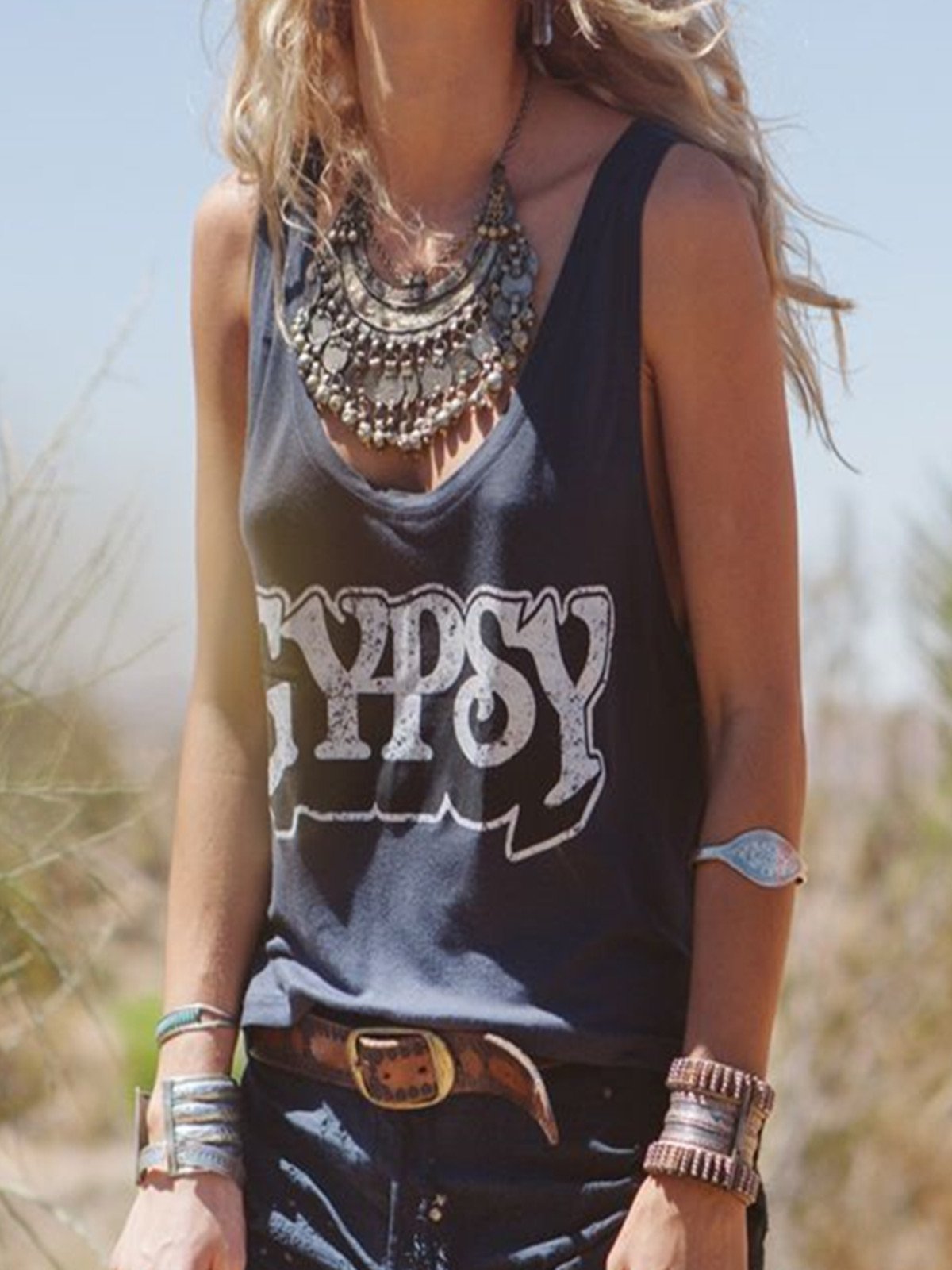 Sleeveless Statement Shirts & Tops
