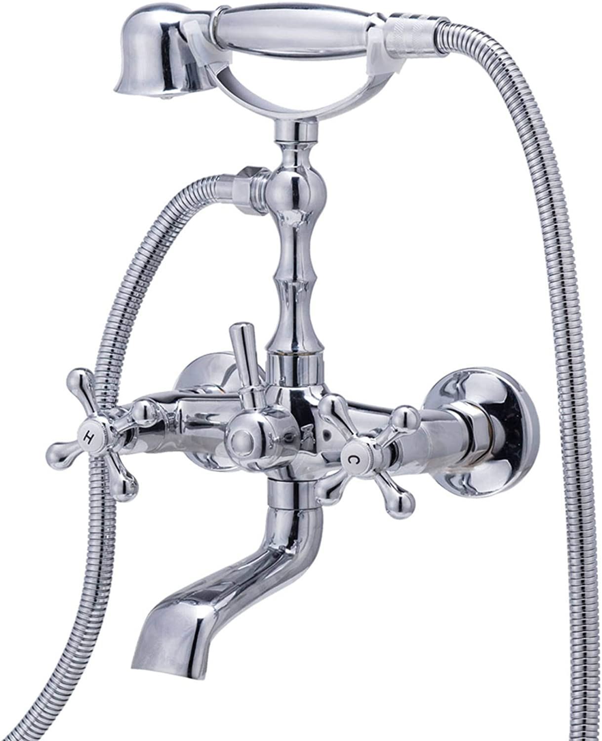 CO-Z Bathtub Clawfoot Combo Faucet, 2 Handle Wall-Mounted