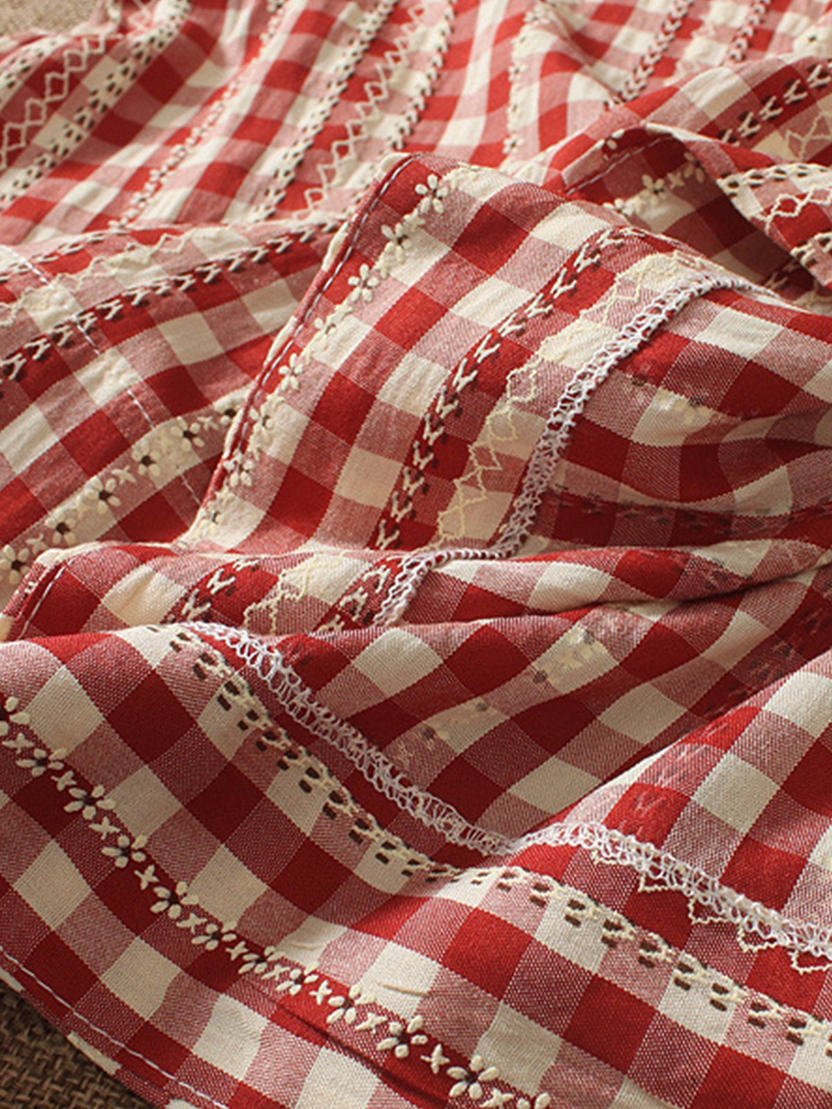 Cotton-Blend Sweet Round Neck Shirts & Tops