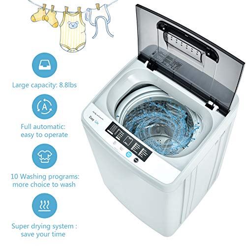 Laundry Washer, 8.8lbs Washer and Dryer Combo, 1.04 cu.ft 10 Programs
