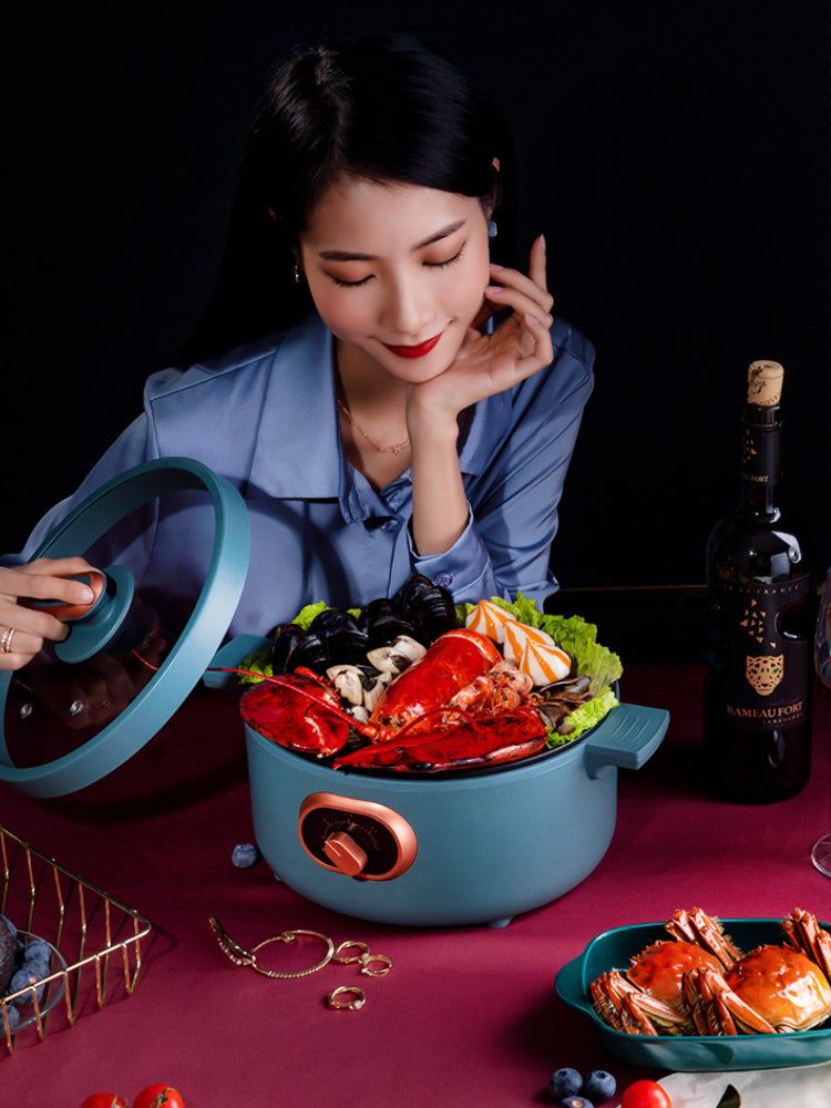 3L Electric Multicooker Mini Cooking Pot Skillet Frying Boiling Stewing Pot Hot Pot Noodles Breakfast Maker