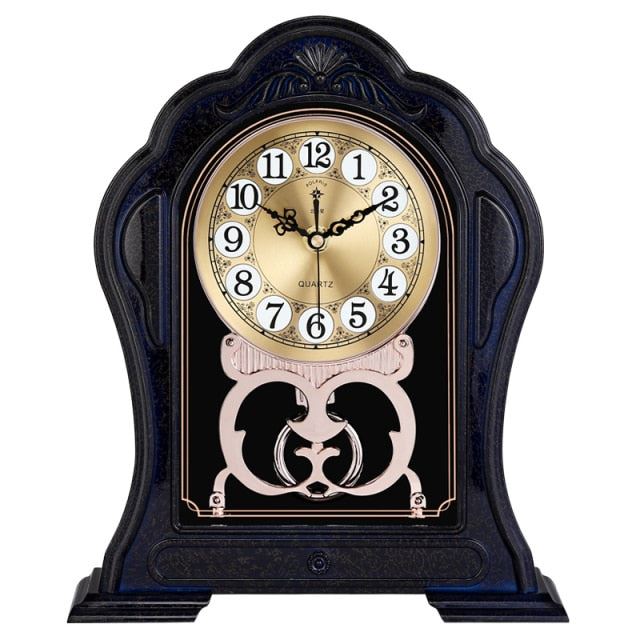 European Style Retro Living Room Household Clock With Solid Wood Clock