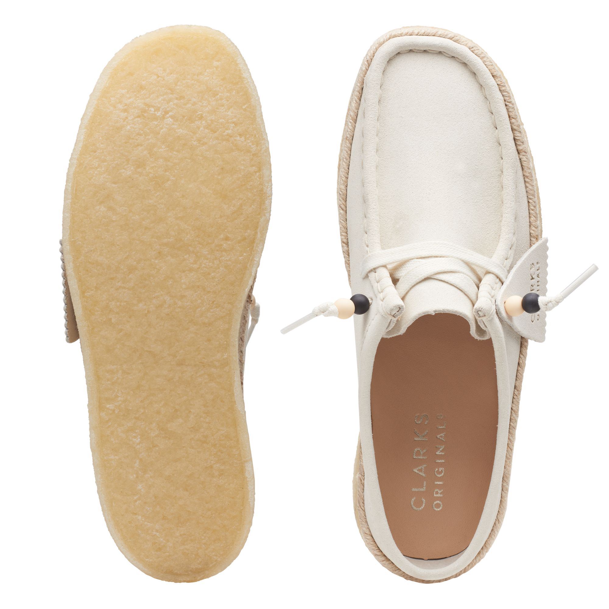 Women  Wallabee Cup Lo White Suede