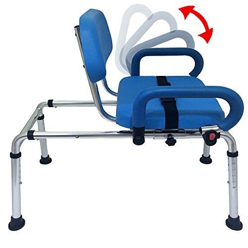 Premium PADDED Bath and Shower Chair with Pivoting Arms. Space
