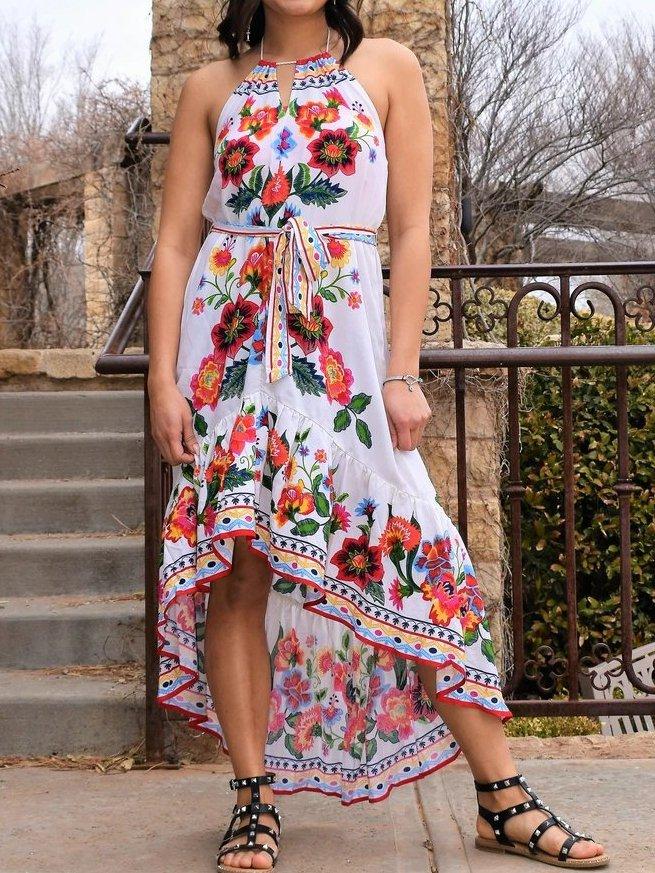 Vintage Sleeveless Color-Block Dresses