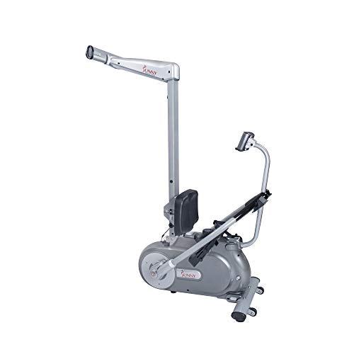 Sunny Health & Fitness Full Motion Magnetic Rowing Machine Rower with Advanced LCD Display, Elevated Seat