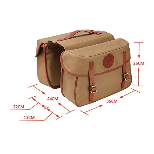 Waterproof Canvas Bicycle Bike Rear Seat Carrier Bag Cycling Double Pannier Bag