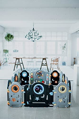 Safe Zone Playpen Gray Black Baby Playpen – Kids Activity Center Playard