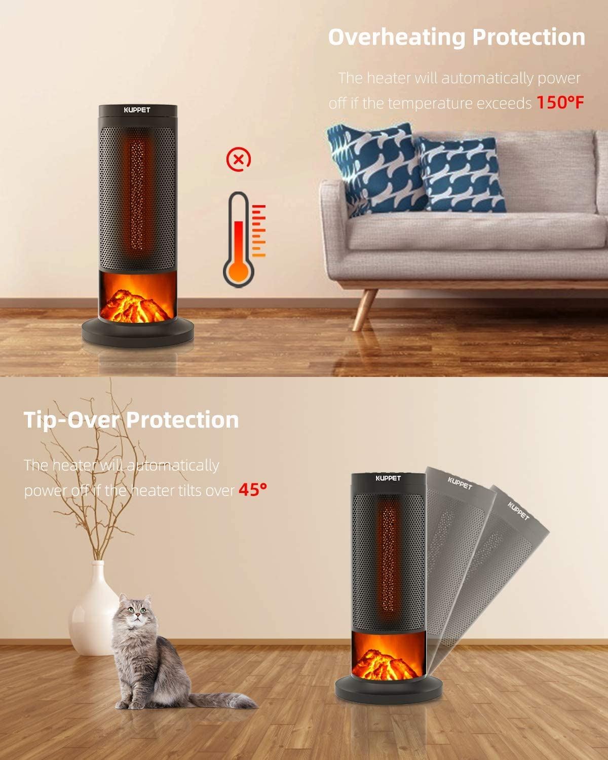 Space Heater with Remote Control – Oscillating/Black