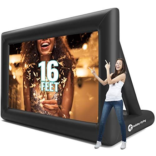 Portable Outdoor Front & Rear 200 Inch Blow Up Projector Screen for TV & Movies