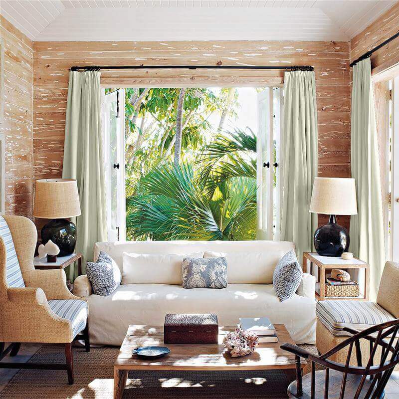 Heavyweight Faux Linen Curtain Pinch Pleat Drapery For Traverse Rod Ring Clip or Track Olive