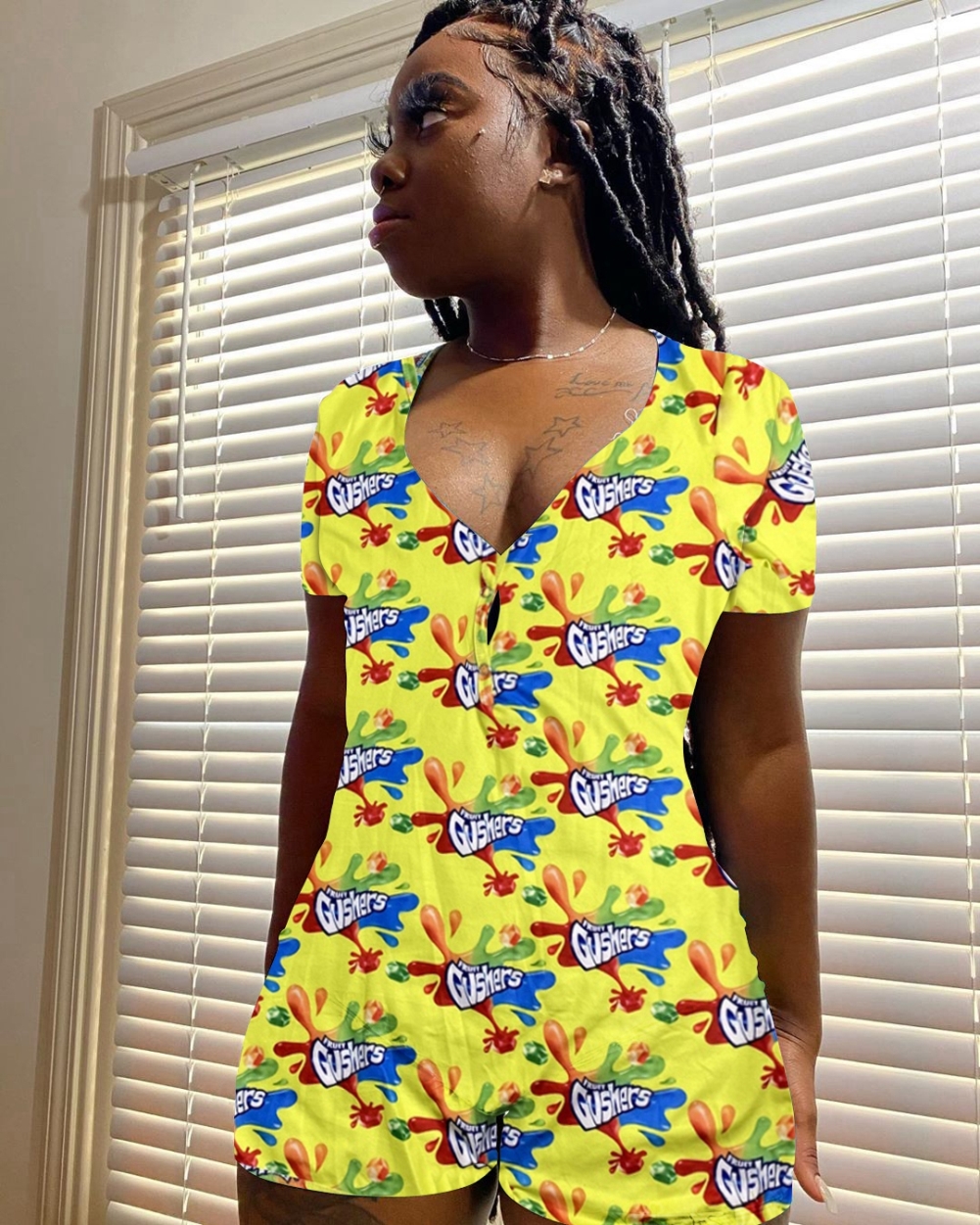 Summer African Cute Print V-Neck Rompers