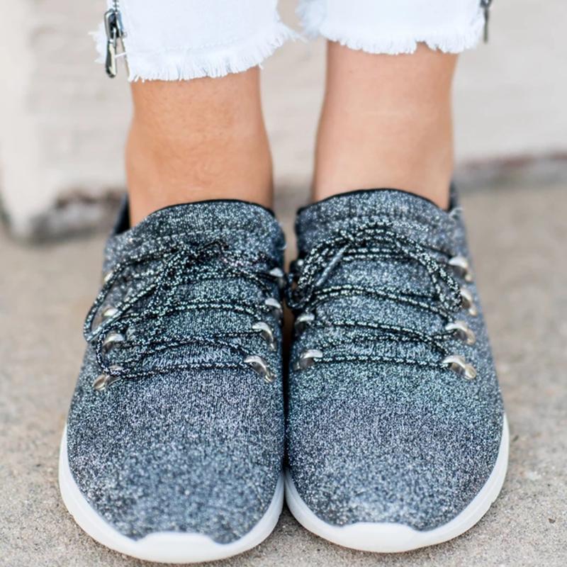 Sportive Casual Lace-Up Round Toes Sneakers