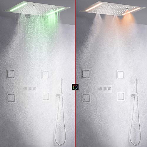 Ceil Mounted 14 X 20 Inch Rectangular Atomizing Rain Shower Head Faucet