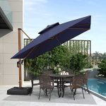 10′ Cantilever Square Umbrella – Navy Blue