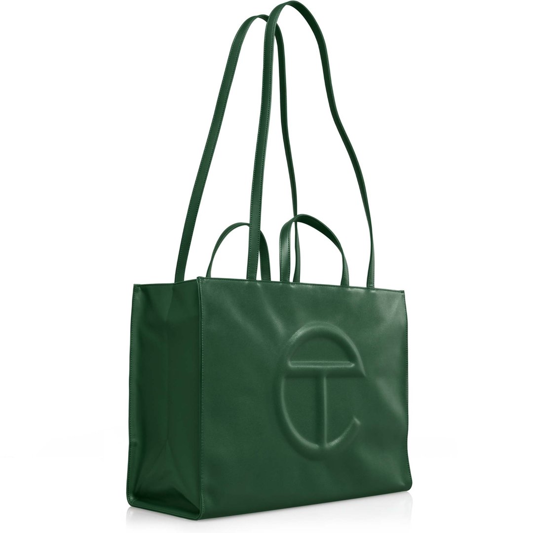 Large Dark Olive Shopping Bag