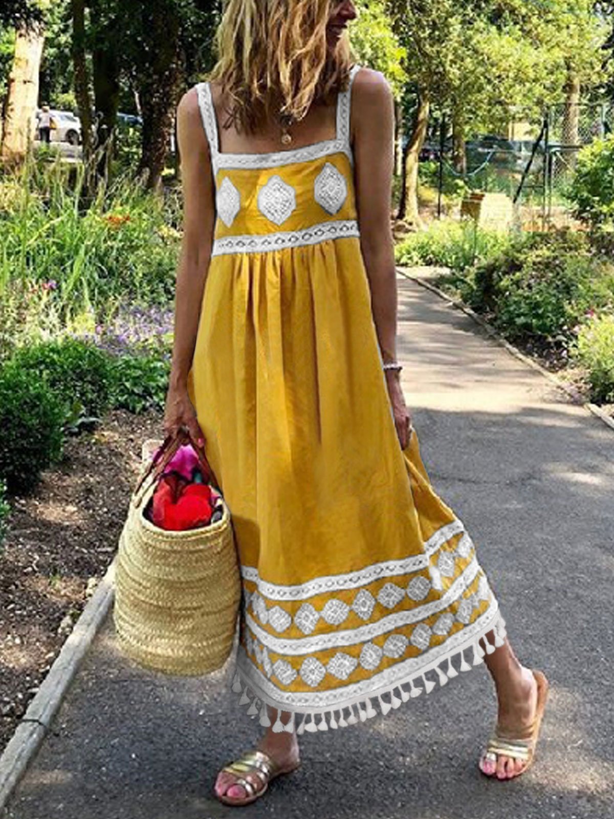 Bohemian loose casual large size dress