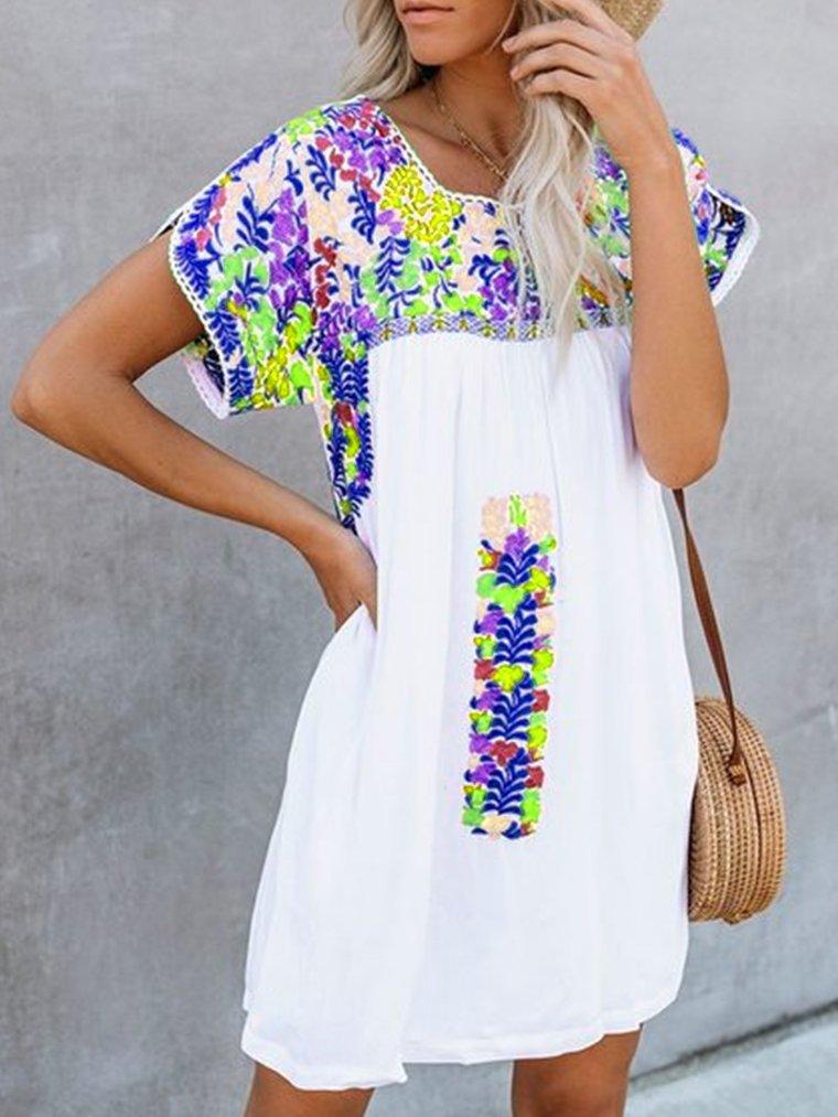 Vintage Short Sleeve Dresses For Women