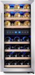 Phiestina Dual Zone Wine Cooler Refrigerator – 33 Bottle Free Standing Compressor Fridge