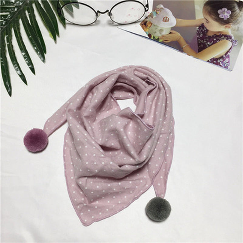 Baby Girls Dot Plaid Triangle Scarves Autumn Winter Boys Girls Shawl