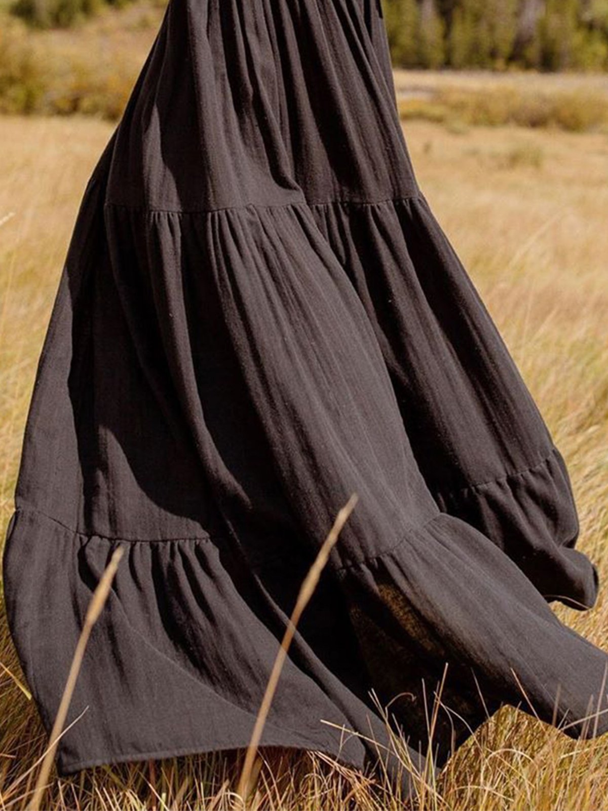 Vintage Plus Size Plain Long Sleeve Casual Dresses