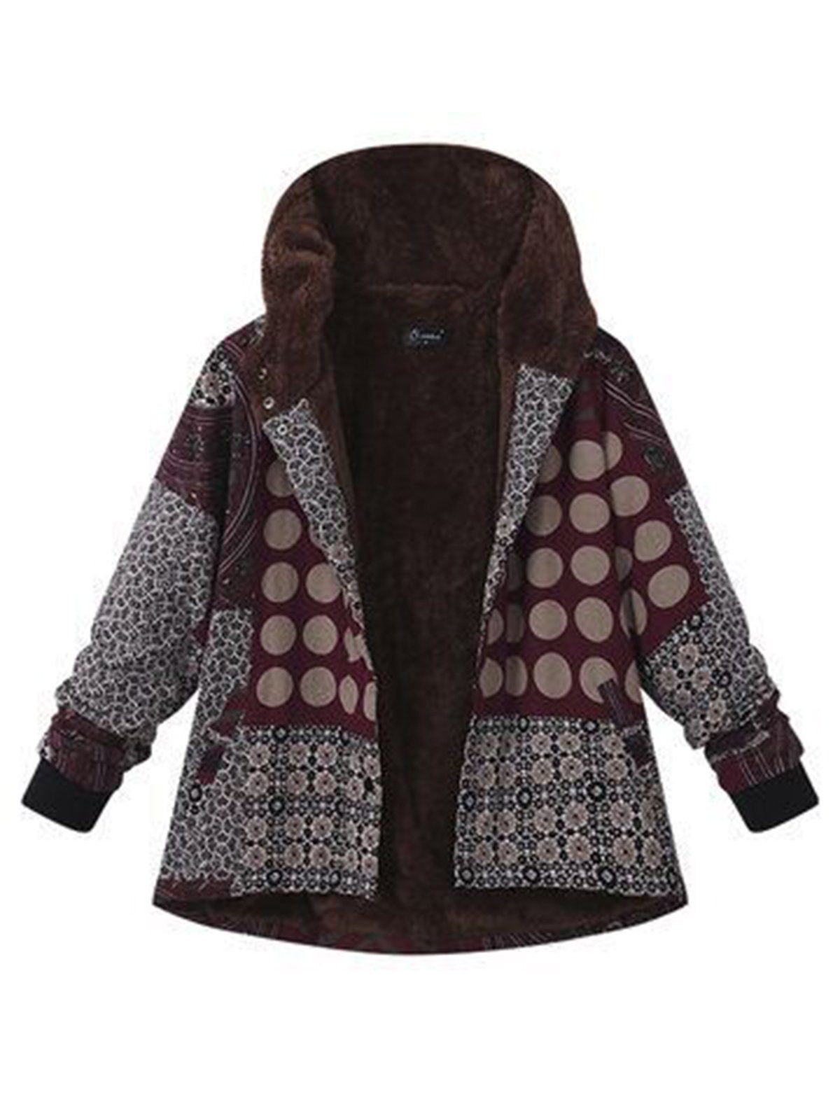 Casual Printed Hooded Coat