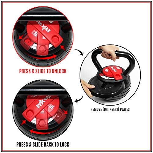 Yes4All 10-40lb Adjustable Kettlebell Weights –Cast Iron Kettlebell