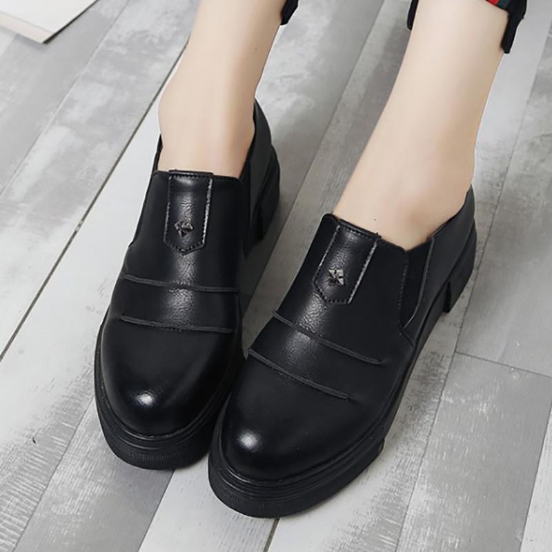 Women PU Loafers Casual Comfort Slip On Shoes