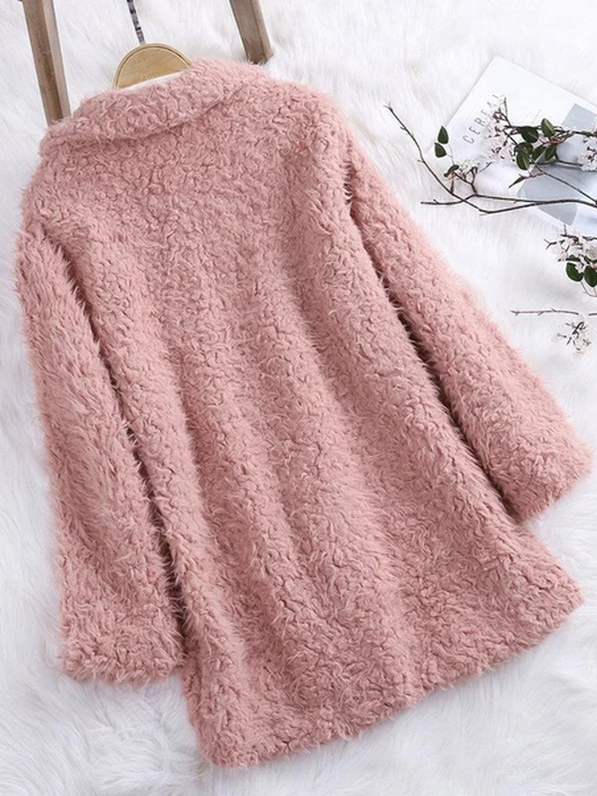 Solid Long Sleeve Shawl Collar Outerwear