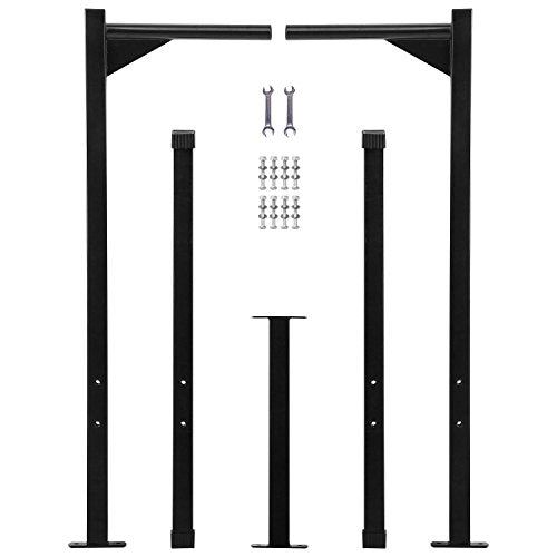 Ollieroo Heavy Duty Dip Stand Freestanding Dip Station Parallel Bar- Black