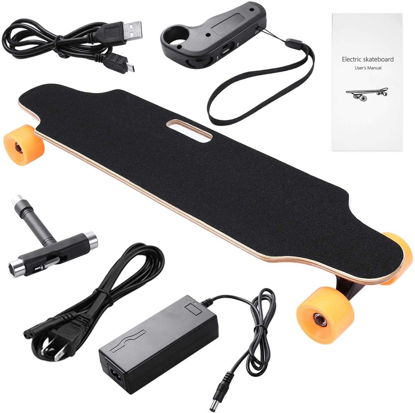Electric with Wireless Remote Control Max Speed 12 MPH, 7 Layers Maple E-Skateboard