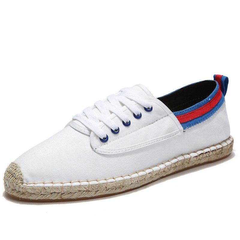 Canvas Lace-up Flat Shoes