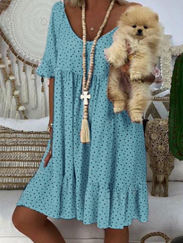 Bohemian Printed Short  Sleeve Dresses