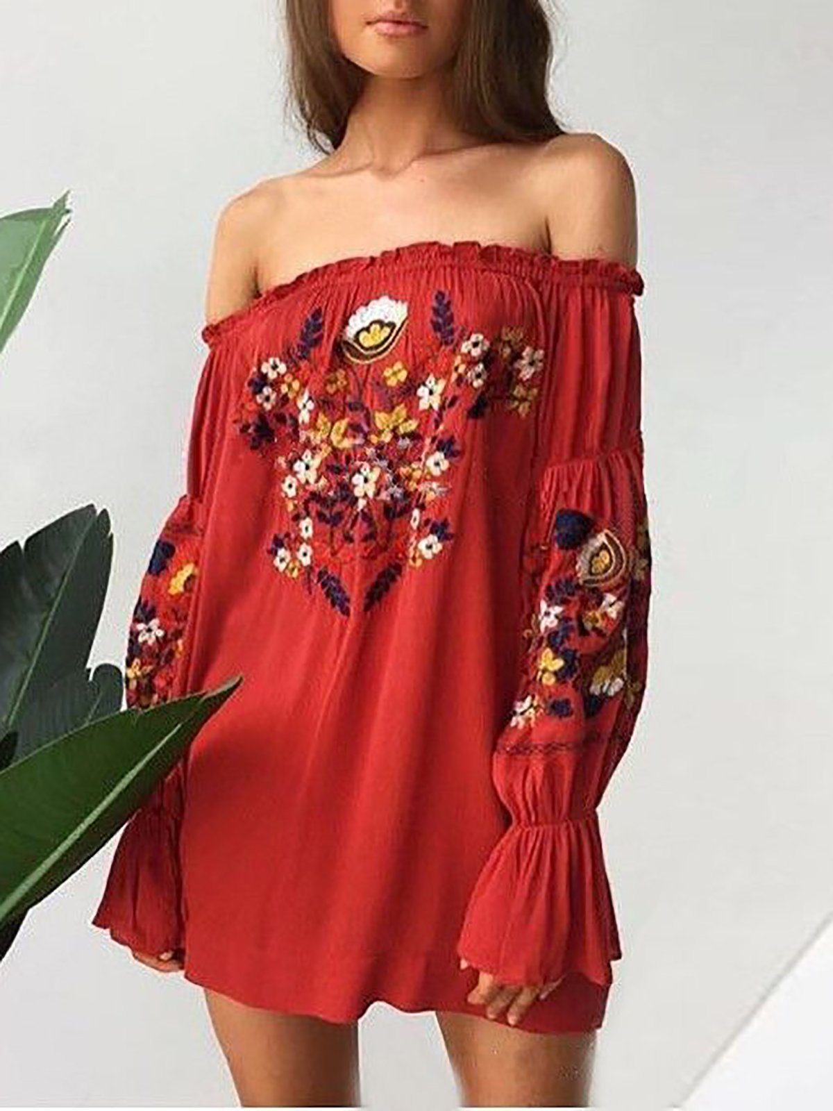 Ruffles Floral Beach Cover-Up