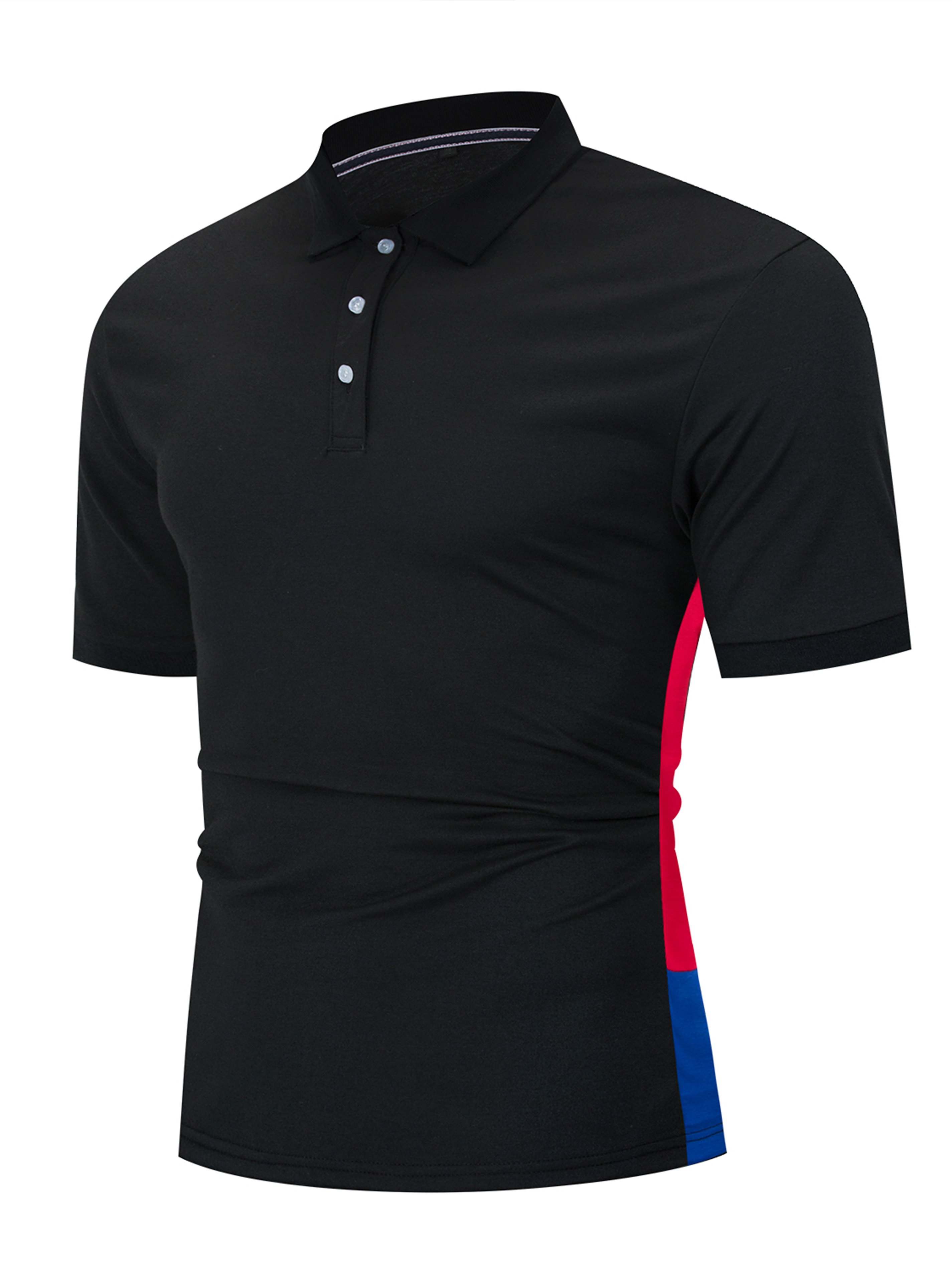Men's Casual Color Block Polo Shirt