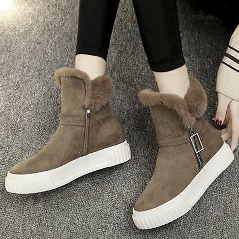 Women Casual Leopard Boots Zipper Shoes