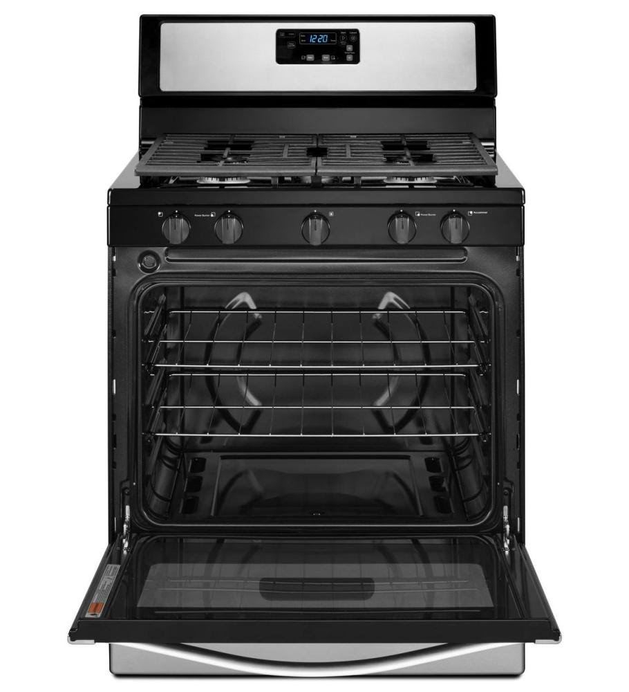 Whirlpool WFG505M0BS Gas Range with Broiler Drawer - Freestanding - 5.1 cu ft - Black/Stainless